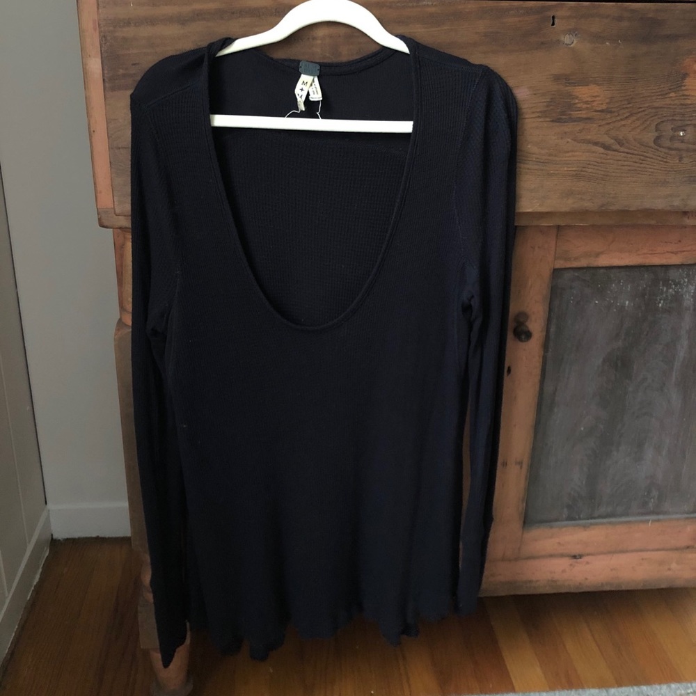 Free People Waffle Shirt
